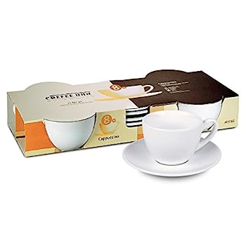 【中古】【輸入品・未使用】Konitz Coffee Bar Coffee Cups and Saucers, 7-Ounce, White, Set of 4 by Konitz｜スカイマーケットプラス 19,488円