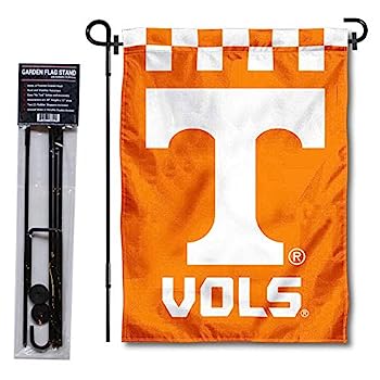 【中古】【輸入品・未使用】College Flags and Banners Co. テネシーボランティア チェッカーボード ガーデンフラッグ スタンドホルダー付き