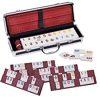 【中古】【輸入品・未使用】Rummy 106 Tiles, Rummy with 4 Sturdy Racks& Instructions, Rummy Tiles Suit for 2-6 Players