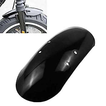 【中古】【輸入品・未使用】NATGIC グロスブラック オートバイ メタルアイアンショート 13 5/8インチ フロントフェンダーマッドガード ハーレーダビッドソン フォーティエイ