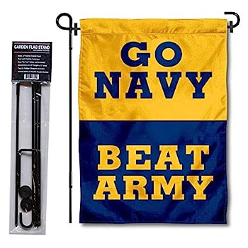 【中古】【輸入品・未使用】College Flags and Banners Co. アメリカ海軍 ミッドシップメン ビートアーミー ガーデンフラッグ スタンドホルダー付き
