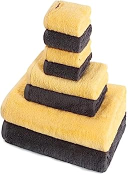 【中古】【輸入品・未使用】SEMAXE バスタオルセット バスタオル2枚 ハンドタオル2枚 洗面タオル4枚 コットン100% バスルームタオル ソフト吸水ふわふわシャワータオル (イ
