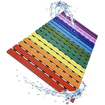 【中古】【輸入品・未使用】LuxurYou ノンスリップ浴槽マット | 2層シャワーフロアマット 吸盤付き | EZ-Dry構造 | 非毒性 BPA ラテックス フタル酸エステル不使用 (レイン｜スカイマーケットプラス