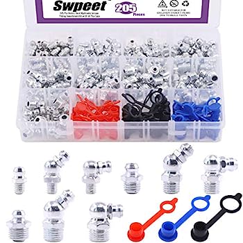 【中古】【輸入品・未使用】Swpeet 206ピース 油圧グリース継手 メトリックグリース継手 プラスチックグリース継手キャップキット M6 M8 M10 ストレート 45度 90度 角度付き 9,625円