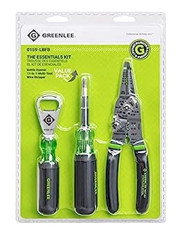 【中古】【輸入品・未使用】Greenlee, ?0159-LBFB, 3-Piece Electrician Tool Kit with Stainless Steel Wire Stripper/Cutter/Crimper, 11-in-1 Multi-Bit Screwdriver an