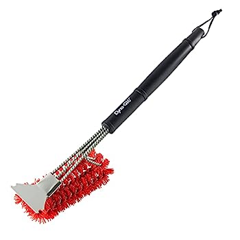 【中古】【輸入品・未使用】Dyna-Glo DG18GBN-D ブリストルとステンレススチールスクレーパー付き 18インチ ナイロンスリルブラシ ブラック/レッド｜スカイマーケットプラス