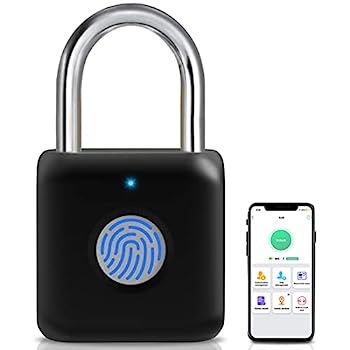 【中古】【輸入品・未使用】Pothunder 指紋南京錠 スマート南京錠 ロッカーロック 生体金属キーレスサムプリントロック 防水 USB充電式 ジムロッカー スクールロッカー 荷物