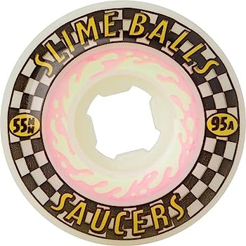 【中古】【インポート品・未当て嵌める】Slime Balls 滑るゲーム盤車輪 55粍 平円盤 95A 白いこと スケートボード-スケートボード・インラインスケート-スポーツ・アウトドア
