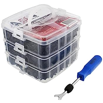 【中古】【輸入品・未使用】ABN Car Bumper Clips 620pc Push Pin Set - 16 Assorted Sizes Black Plastic Rivets Fastener Push Clips Trim Retainer Clips