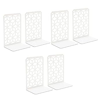 【中古】【輸入品・未使用】3Dブックエンド (ホワイト 3ペア)|スカイマーケットプラス