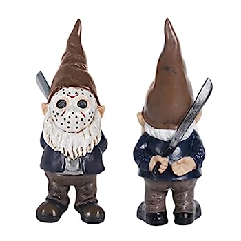 【中古】【輸入品・未使用】ULUZE ガーデンノーム ジェイソン映画 リトルノーム オフィス用 屋内装飾 ノーム 高さ8インチ ハロウィンや庭の装飾に ブラウン|スカイマーケットプラス