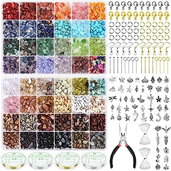 【中古】【輸入品・未使用】PAXCOO リング製作キット 48色のクリスタルチップビーズ付き ジュエリー製作用品 クリスタルジュエリー製作キット 初心者向け ブレスレット イヤ