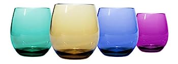 【中古】【輸入品・未使用】Oenophilia Plastic Stemless Wine Glasses Jewel Tone Colors - Set of 4 by Oenophilia｜スカイマーケットプラス
