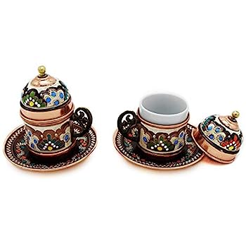 【中古】【インポート品・未当て嵌める】銅トルコ珈琲優勝杯with平円盤と蓋の仕掛ける( 2?)