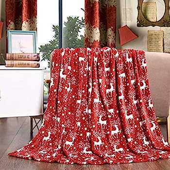 【中古】【輸入品・未使用】Elegant Comfort ベルベットタッチウルトラプラッシュクリスマスホリデープリントフリーススロー/ブランケット-50 x 60 インチ(トナカイ)、50 x｜スカイマーケットプラス