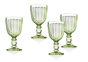 【中古】【インポート品・未当てはめる】Godinger ツイルホワイトワインゴブレット飲み物水呑み優勝杯 エメラルド緑であること 4個書き割り
