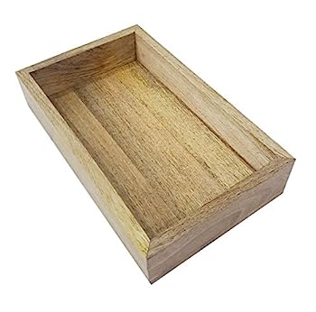 【中古】【輸入品・未使用】アンティーク ハンドメイド マンゴーウッド ゲストタオルホルダー バニティトレイ バスルームアクセサリートレイ ブラウン 10 x 6インチ|スカイマーケットプラス