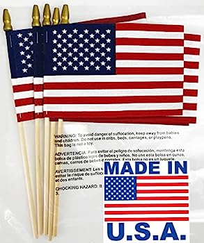 【中古】【インポート品・未当て嵌める】GIFTEXPRESS Pack of 12, Made インチ USA 12x18 Inch US Stick Flags with Spear Tip, 12インチ x18 inch Handheld American Stick Flags, Grave Marker
