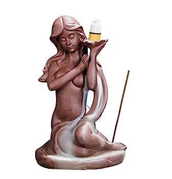 【中古】【輸入品・未使用】imagine dream believe お香 煙流 逆流ホルダー セラミック香炉 磁器製 ハンドメイド 家庭やオフィス用 耐久性 95x90x145mm