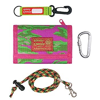 【中古】【輸入品・未使用】Rough Enough ランヤード キッズ 財布 男の子 女の子 キーチェーン 三つ折り 迷彩財布, ピンク迷彩, 5 x 3.4 inch, 三つ折り財布。 15,009円