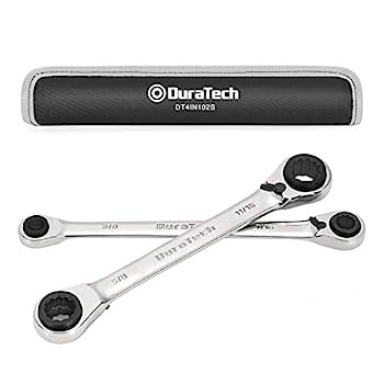 【中古】【輸入品・未使用】DURATECH ラチェットレンチセット リバーシブル 4イン1 ダブルボックスエンドレンチセット SAE 2ピース 5/16 3/8 7/16 1/2 & 9/16 5/8 11/16 3/4