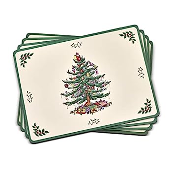 【中古】【輸入品・未使用】Spode Christmas Tree Hardback Placemats, Set of 4
