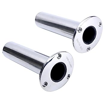 【中古】【輸入品・未使用】Amarine Made (2個セット) 高耐久 ステンレススチール 316 デラックスロッドホルダー 排水溝付き フラッシュマウント 釣り竿ホルダー 90度