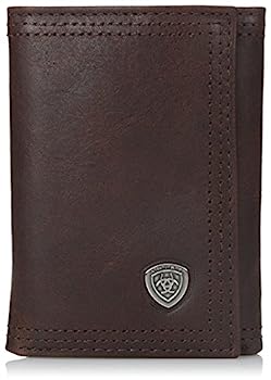 【中古】【輸入品・未使用】Ariat Tri-Fold Shield SM Leather Western Wallet, Dark Copper
