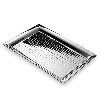 【中古】【インポート品・未当て嵌める】ウィリアム・ジェームズ・スコット・Hammered Serving Tray耐久性18?/ 10ステンレス鋼スチール写真矩形Platterた助けになるな11?\" by 16?\""大きさ???Suitable for Pr"