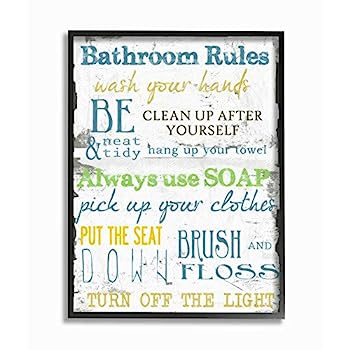 【中古】【輸入品・未使用】The Stupellホームインテリアコレクションクラシック'バスルームルール' Typography Framed Giclee Texturizedアート|スカイマーケットプラス