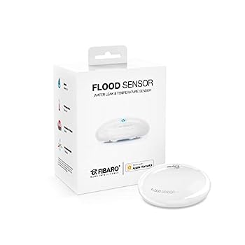 【中古】【インポート品・未当て嵌める】Fibaro FGBHFS-101 フラッド 水温検出器 養護ホーム一揃いの道具相応う 水手抜かりさがし当てる器 白いこと