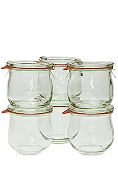 【中古】【輸入品・未使用】Weck 746 1/5 Litre Tulip Jar, 370ml - Set of 6
