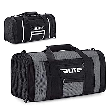 【中古】【輸入品・未使用】新しいアイテムEliteスポーツ通気メッシュダッフルジムバッグ グレイ