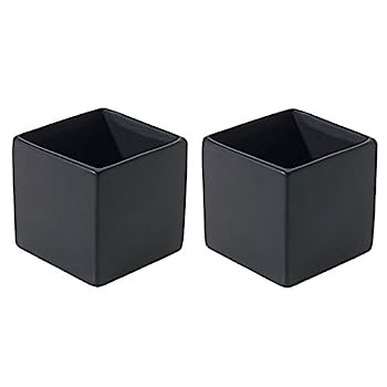 【中古】【輸入品・未使用】Accent Decor 3.25 x 3.25 セラミック アーバン 花瓶 2個セット ブラック 43237-2