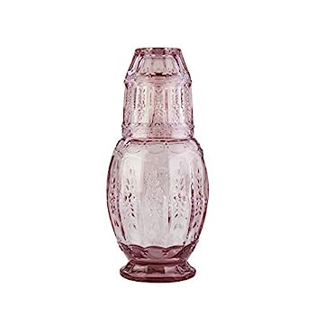 【中古】【輸入品・未使用】Elle D?cor 310123PK ヴィンテージガラスカラフェセット 4.7×4インチ ピンク|スカイマーケットプラス