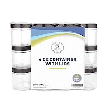 【中古】【インポート品・未当て嵌める】4 薬局衡オンス Plastic Jars with Lids - Lotion and Cosmetic Containers with Lids- Empty Plastic Cream Jars for Scrubs, Lotions, Cosmetic and Butt