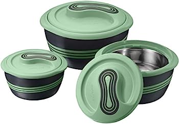 【中古】【インポート品・未当て嵌める】Pinnacle サービングサラダ/スープディッシュボウル ? 蓋付き添い人熱教え込むことどんぶり鉢 ? 公休日、晩さん会、寄りあいに至適などんぶり鉢 ? 3個仕掛ける グリー
