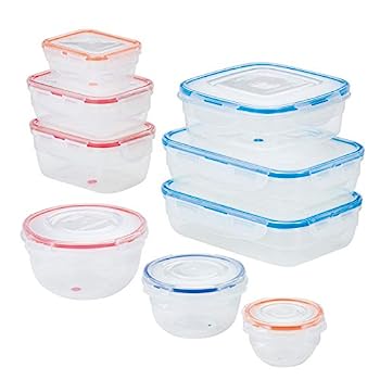 【中古】【輸入品・未使用】LOCK & LOCK Easy Essentials カラーメイト 食品保存蓋/気密容器 BPAフリー 18個 クリア