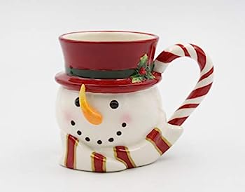 【中古】【輸入品・未使用】良質なセラミック雪だるまのスカーフマグ 2個セット (2個セット) 長さ5-1/4インチ|スカイマーケットプラス