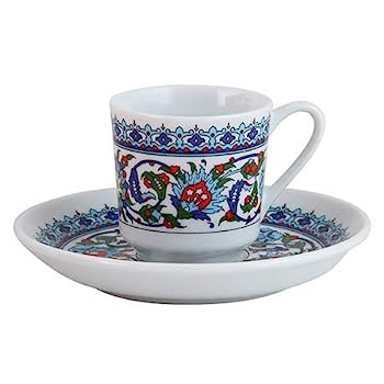 【中古】【輸入品・未使用】トルココーヒーカップとソーサー (2セット) 4個