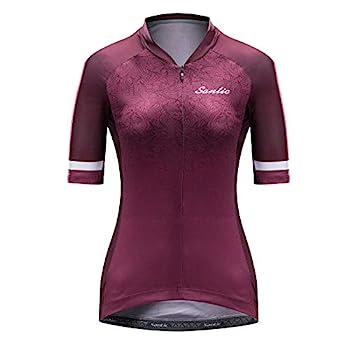 【中古】【輸入品・未使用】Santic Cycling Jerseyレディース半袖トップス バイクシャツ 自転車ジャケット フルジップ ポケット付き Sophie US サイズ: Large カラー: レッ｜スカイマーケットプラス