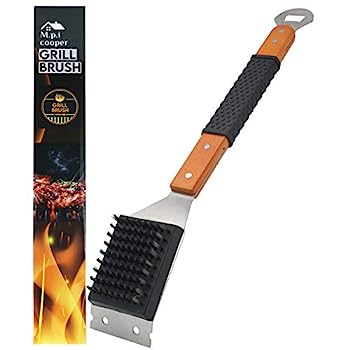 【中古】【輸入品・未使用】M.P.I cooper グリルクリーニングブラシとスクレーパー BBQワイヤー剛毛ブラシ グリルクリーニングに最適 長い木製ラバーハンドル 快適で安全 強
