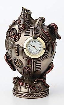 【中古】【輸入品・未使用】Veronese Design 4 1/2インチ スチームパンク ハートクロック コールドキャスト 樹脂 アンティークブロンズ仕上げ 像 ホームデコレーション
