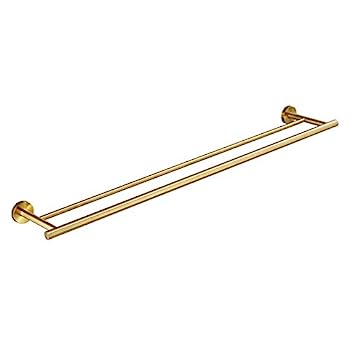 【中古】【インポート品・未当てはめる】USHOWER 32in ダブルバスタオルバー 思わしいなSUS304ステンレス鋼スチール写真 無光沢ゴールド 今めかしい表現スタイル