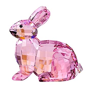 【中古】【輸入品・未使用】クリスタルバニー ウサギ 動物 収集価値のあるかわいい置物 誕生日ギフト ホームデコレーション(ピンク)