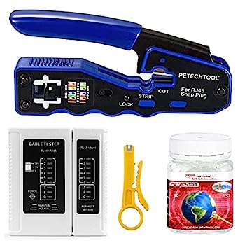 【中古】【輸入品・未使用】PETECHTOOL RJ45 Crimp Tool All-in-one Crimping tool Ethernet Wire Crimper Stripper Cutter for Cat5e Cat6 Cat6a Pass Through Connectors