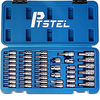 【中古】【輸入品・未使用】PTSTEL 45Pcs トルクスビットソケットセット、六角ビットソケットとメス E-Torxソケットセット、CRV スターソケットキット、1/4" & 3/8" ドライ|スカイマーケットプラス
