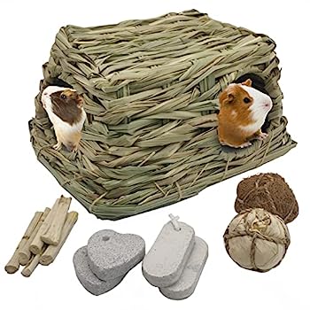 【中古】【輸入品・未使用】BNOSDM モルモット 草の家 隠れ家 モルモット 食用 天然芝 ベッド 麦わら ハムスター 草小屋 噛むおもちゃ モルモット ネズミ リス チンチラ 小｜スカイマーケットプラス