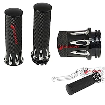 【中古】【輸入品・未使用】ブラック 1インチ 25.4mm グリップハンドルバーグリップ Harley Davidson Softail 1995-2015 CNC アルミニウム 滑り止めラバーグリップ付き|スカイマーケットプラス