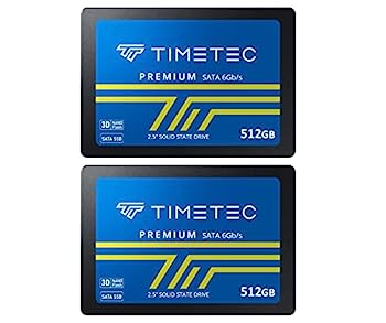 【中古】【輸入品・未使用】Timetec 512GBx2 (2パック) SSD 3D NAND TLC SATA III 6Gb/s 2.5インチ 7mm (0.28インチ) 400TBW 読み取り速度 最大530MB/s SLC キャッシュパフ